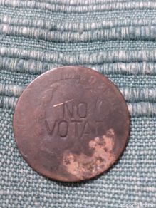 Münzen von Spanien: X- 10 céntimos Alfonso XII resello NO VOTAC